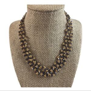 36” beaded chain. Purple crystals Matt gold accent New With Tags !